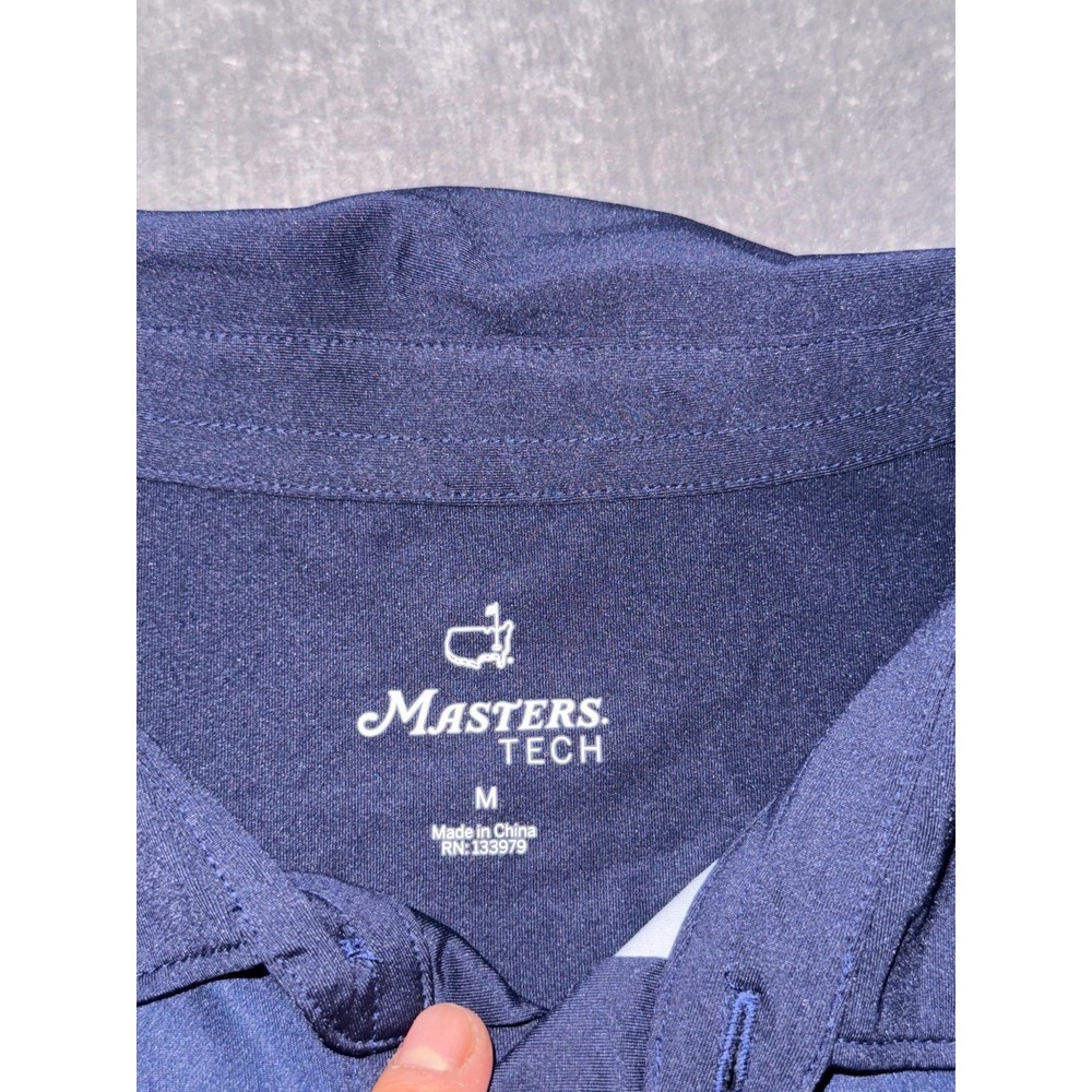 Masters Tech Polo Shirt Mens Blue Golf Performance Polyester Size M - Picture 3 of 6